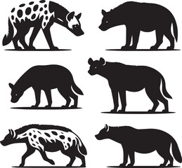 hyena silhouette bundle vector