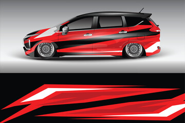 Wrap Design For Car vector. Sports stripes, car stickers Racing stickers for tuning