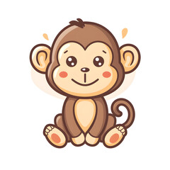Obraz premium a cartoon of monkey.