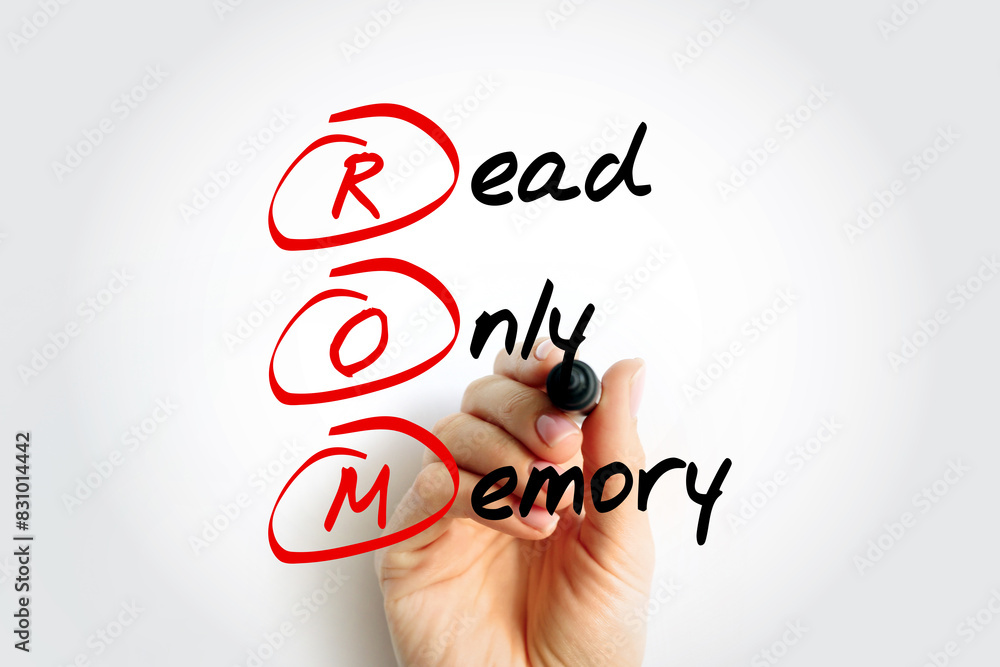 Aufkleber rom read only memory - type of non-volatile memory used in computers and other electronic devices, a