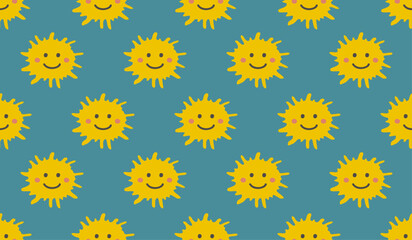 PrintCute sun pattern background vector design
