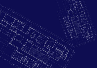 Floor plan designed building on the drawing.