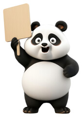 Naklejka premium PNG Angry panda holding board mammal animal bear.