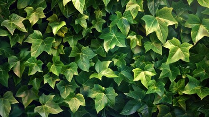 Background of Ivy leaves in green color