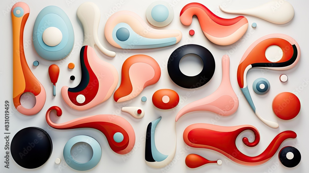 Poster high-quality render of colorful abstract 3d artwork, evoking creativity and complexity