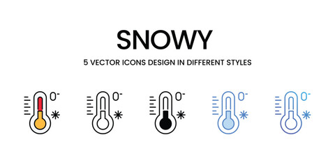 Snowy icons vector set stock illustration.