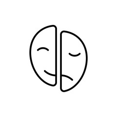 Bipolar disorder outline icons, minimalist vector illustration ,simple transparent graphic element .Isolated on white background