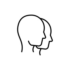 Bipolar disorder outline icons, minimalist vector illustration ,simple transparent graphic element .Isolated on white background