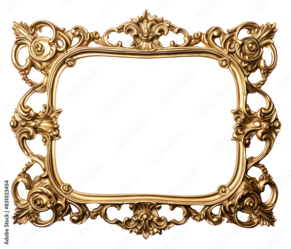 Canvas Prints png baroque frame vintage rectangle jewelry white background.