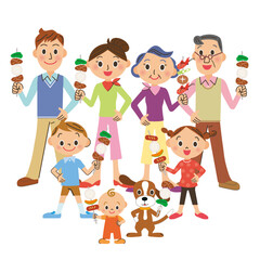 三世代家族でバーベキューを楽しんでいる