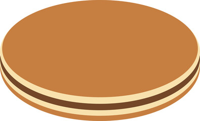 Cartoon dorayaki illustration. Popular Japanese dessert. Anko-Filled Cakes and Pastries. 