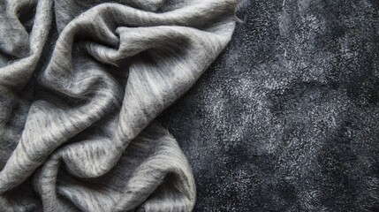 Top view on plain felt background.