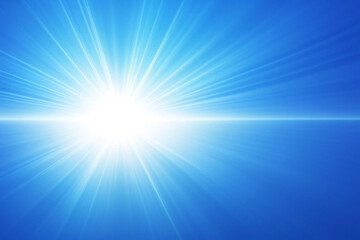 Pop art background. Comic pattern with starburst and halftone. Blue banner with dots and beams. Cartoon retro sunburst effect. Vintage sunshine texture. Funny superhero print. Vector illustration.