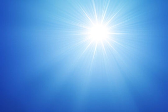 Pop art background. Comic pattern with starburst and halftone. Blue banner with dots and beams. Cartoon retro sunburst effect. Vintage sunshine texture. Funny superhero print. Vector illustration.