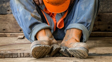 Construction engineer experiencing stress and anxiety due to failed construction project