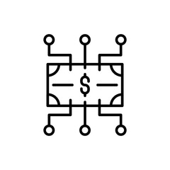 Digital Wallet outline icons, minimalist vector illustration ,simple transparent graphic element .Isolated on white background