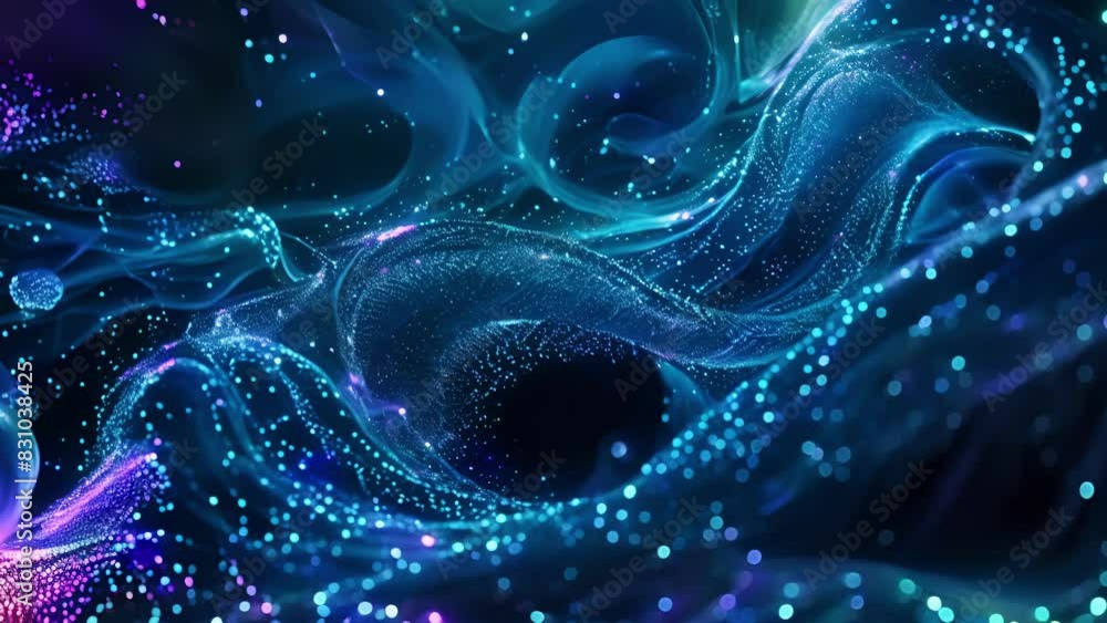 Aufkleber a mesmerizing scene of luminescent creatures swirling amid the murky depths representing the complex
