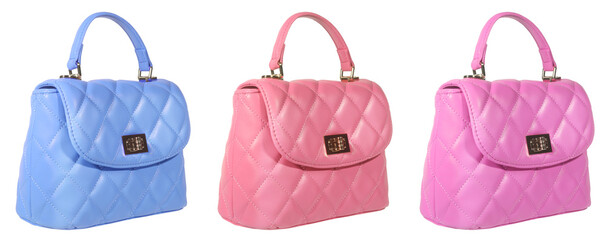 Three elegant leather handbags bag fashion for women or girls. Lovely acessorries concept