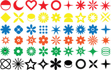 set of elements An array of vibrant shapes, perfect for dynamic designs. Vibrant colors, dynamic compositions, bold contrast, and graphic design elements offer creative inspiration.