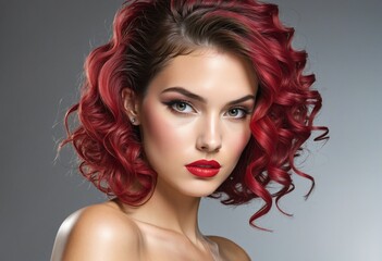 portrait of beautiful red haired woman