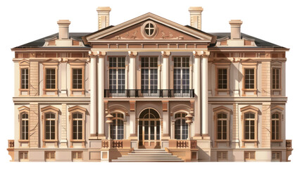 Fototapeta premium PNG Architecture illustration baroque architecture building house white background.
