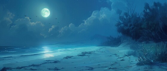 Transport yourself to a moonlit beach where the sands hold the secrets of countless tides, whispering stories to those who listen.