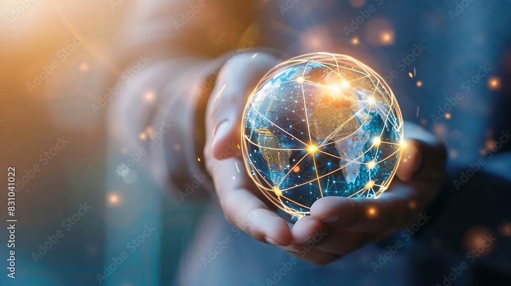 Aufkleber global business internet network connection iot internet of things business intelligence concept bus