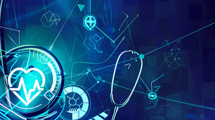 Health technology background vector image
