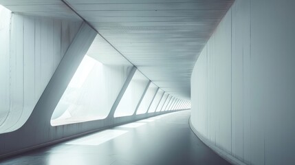 A minimalist bridge with elegant lines and sculptural support columns