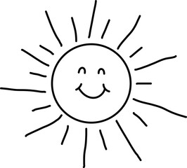 Hand-Drawn Sun Vector Outline
