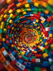 Playful Lego-style Spiral Galaxy Pattern in High Resolution