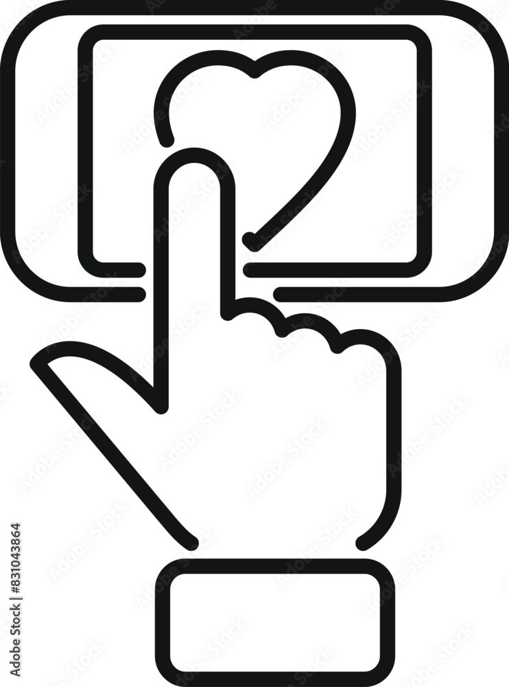 Aufkleber modern touchscreen love icon concept with heart symbol, hand gesture, and digital interface technolo