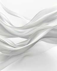 Obraz premium Abstract white fabric flowing in the wind, creating a soft and elegant texture.