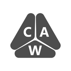 CAW letter logo design on white background. Creative  modern CAW letter logo design. Vector design.