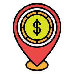 Illustration of Exchange Location design Filled Icon