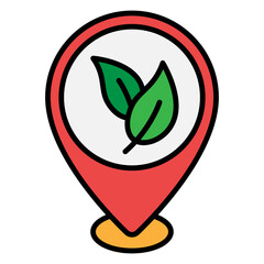 Illustration of Green Area Location design Filled Icon