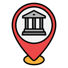 Illustration of Museum Location design Filled Icon