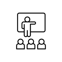 Presentation outline icons, minimalist vector illustration ,simple transparent graphic element .Isolated on white background