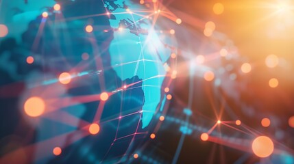 Economy and growth on global business network Business strategy and Digital marketing Data analysis of financial and banking Teamwork and partnership Technology and data connection wor : Generative AI