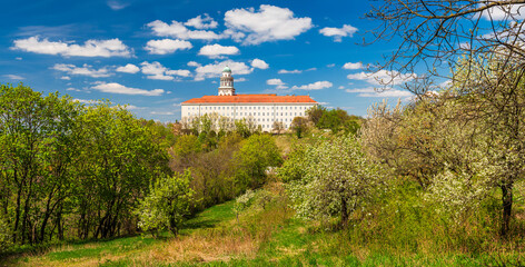 The UNESCO world heritage site Benedictine monastery Pannonhalma Archabbey in Hungary in early...