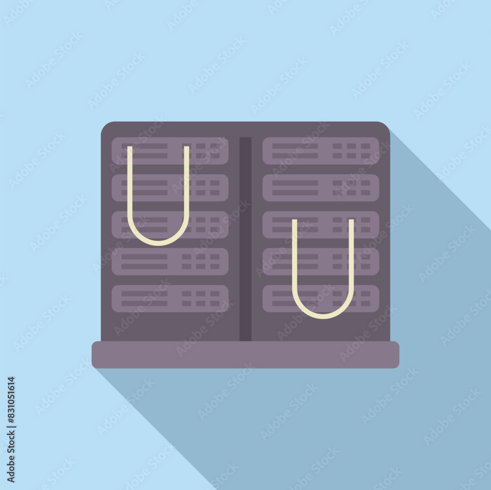 Poster simple flat design icon of a shopping cart overlaying a computer screen, symbolizing online shopping