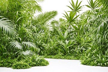 Obraz premium Lush Green Foliage with White Background