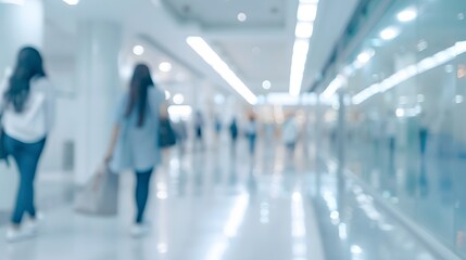 blurred image of doctor and patient people rush walking on hospital