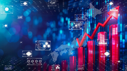 High-tech stock market chart, Innovative financial analytics display