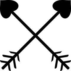 Arrow and heart icon vector. St. Valentine's Day illustration sign. love symbol. Amur logo.