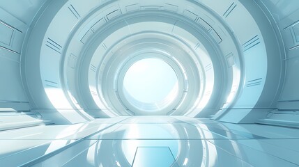Obraz premium Digital technology blue future circular stage poster background