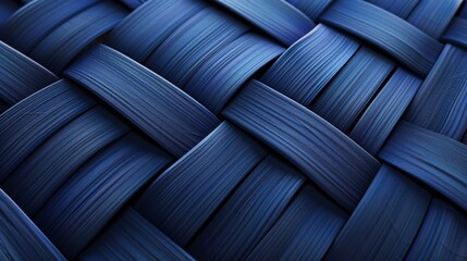Blue Woven Texture: Interconnected Patterns Signifying Unity and Strength