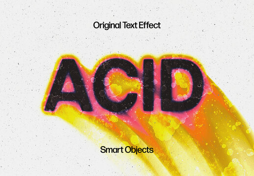 Acid Rushing Melting Text Effect Mockup