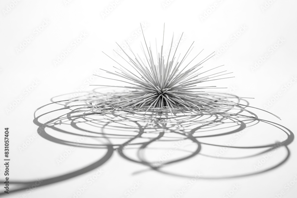 Poster abstract white structure with circular shadows