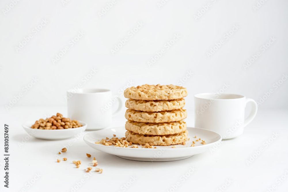 Poster Stack of Waffles with Nuts